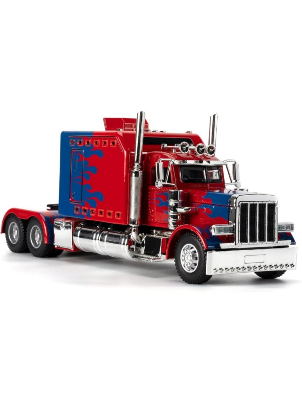 Red Diecast Semi Truck Model 1/24 Scale - Collectible Alloy Vehicle with Lights